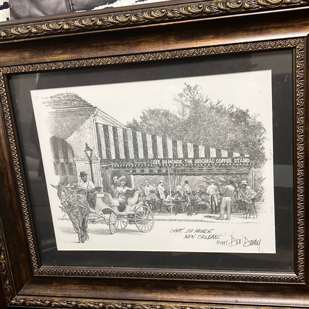 Cafe Du Monde, art by Don Davey, signed 1997.